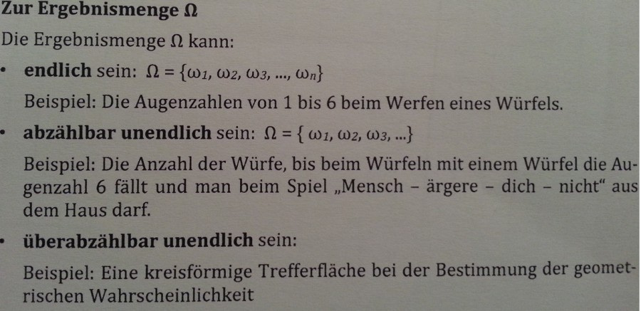 Zufallsexperiment: EIgenschaften der Ergebnismenge | Mathelounge